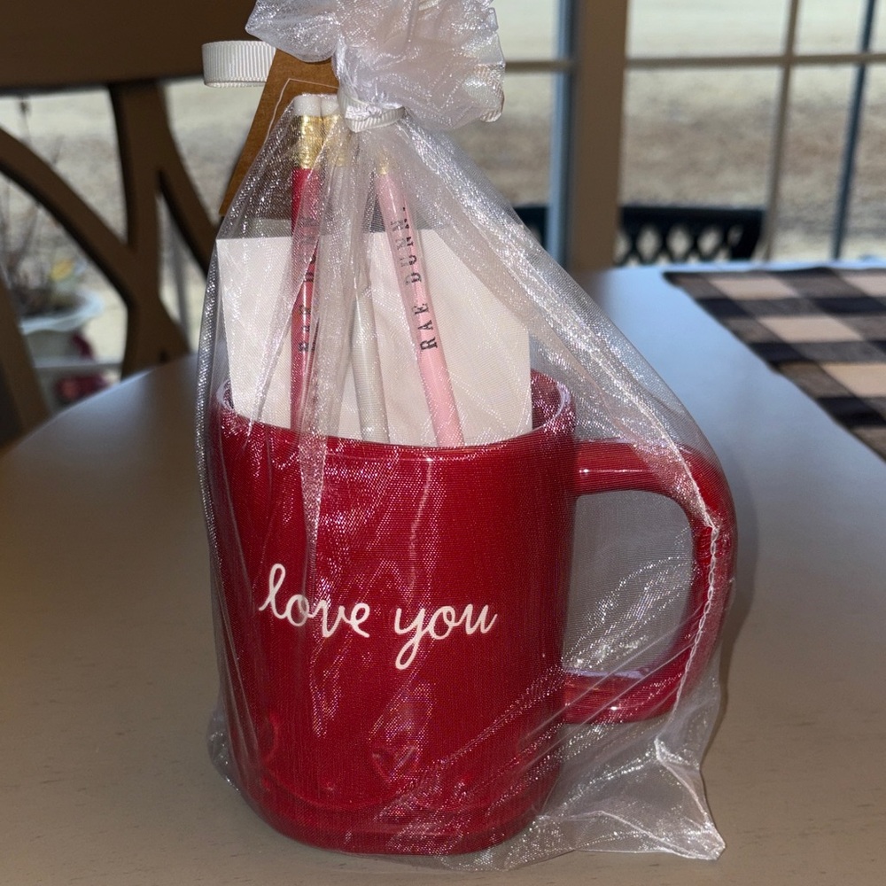 Rae Dunn Love You Mug with Note Pad and Pencils